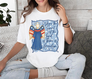 Comfort Colors Christian Patriotic Angel Shirt