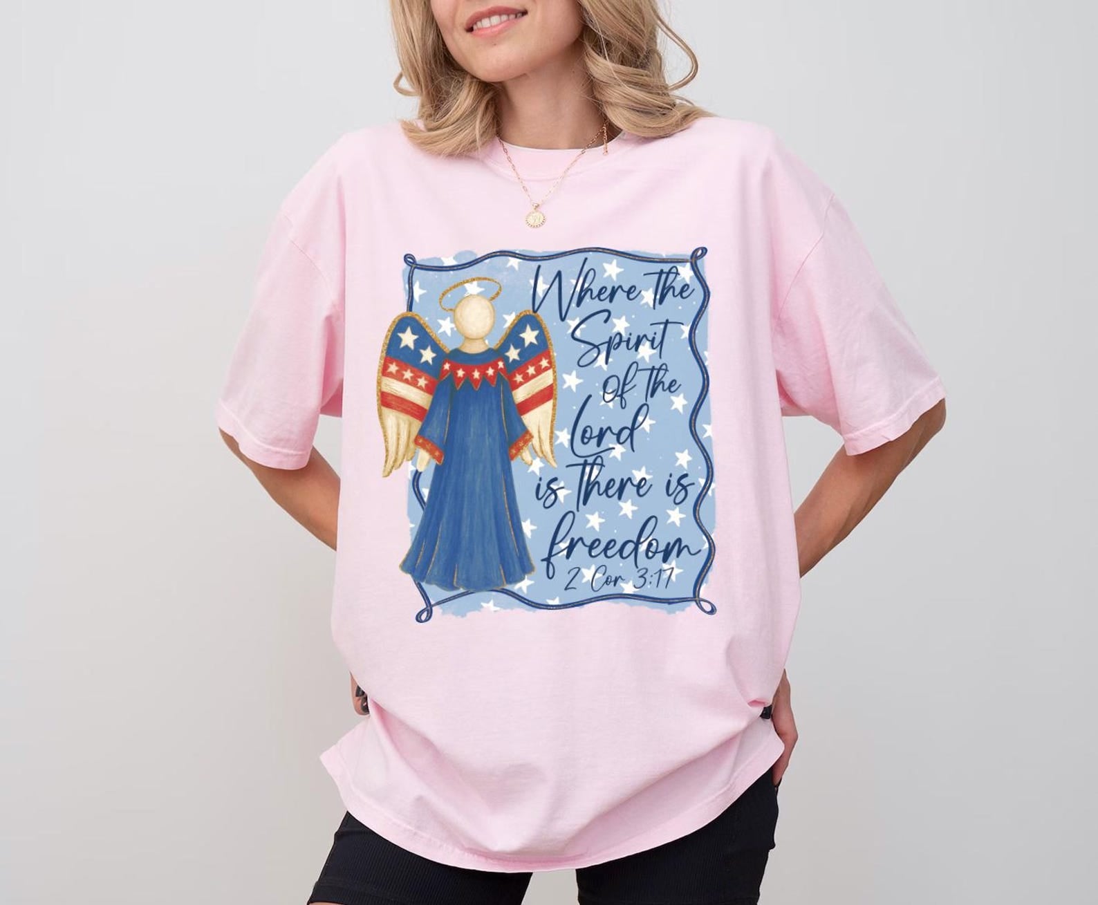 Comfort Colors Christian Patriotic Angel Shirt
